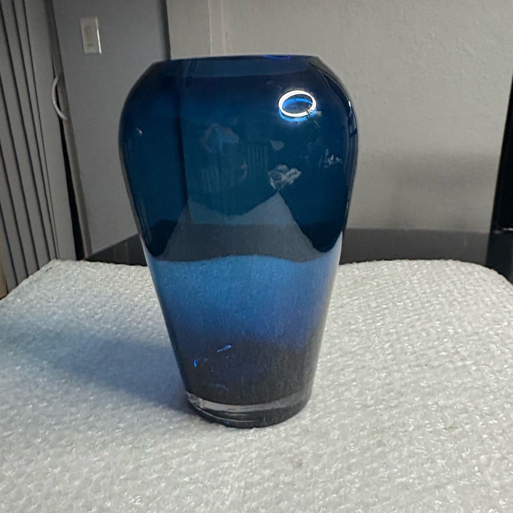 Cobolt  Blue Glass  w/ Clear Base vase
